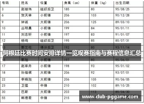 阿根廷比赛时间安排详情一览观赛指南与赛程信息汇总