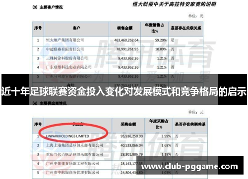 近十年足球联赛资金投入变化对发展模式和竞争格局的启示